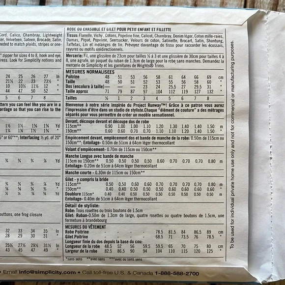 Simplicity Project Runway Uncut Sewing Pattern - Picture 7 of 9